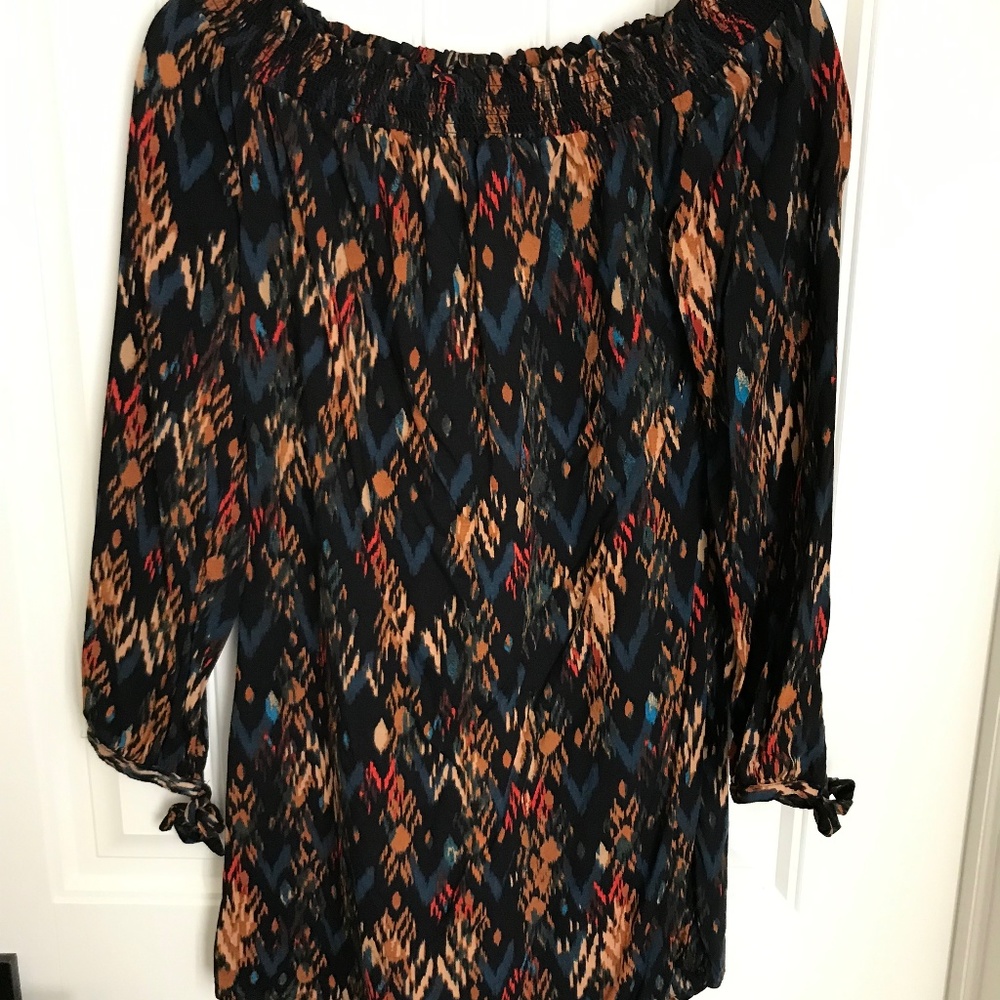 Off the Shoulder Patterned Dress